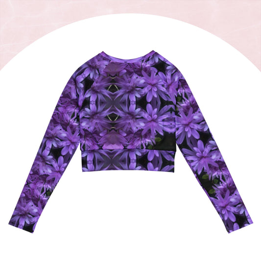 Recycled long-sleeve crop top