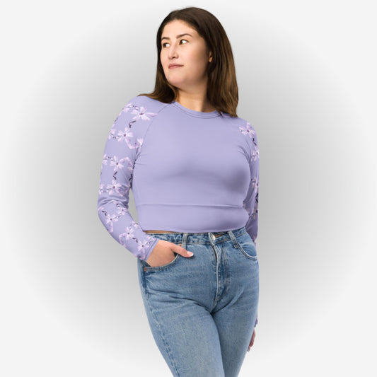 Recycled long-sleeve crop top - eco