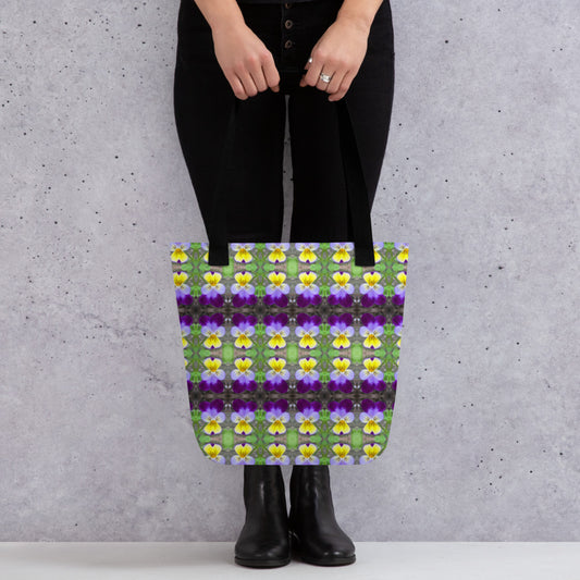 A Tote Bag with Halo Violets